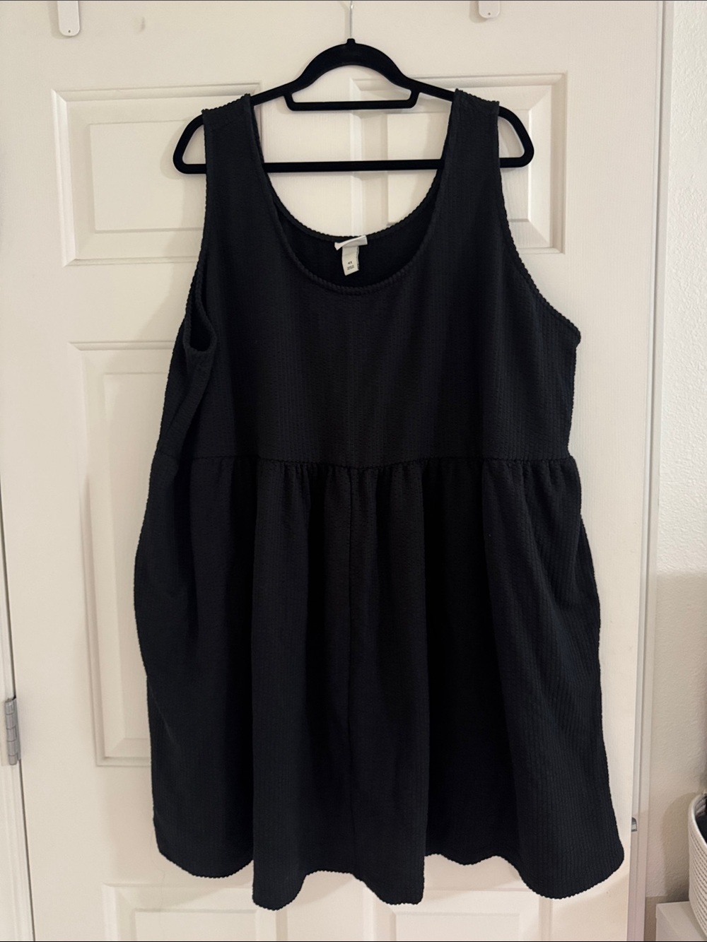 Ava & Viv Black Waffle Knit Sleeveless Dress